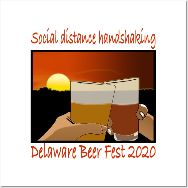 Delaware Beer Fest Social Distance Handshake Wall Art by The Trauma Survivors Foundation